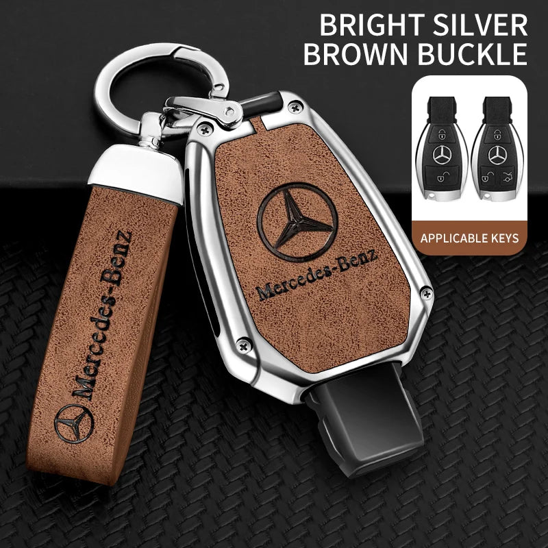 Zinc alloy genuine leather car key case for Mercedes-Benz series