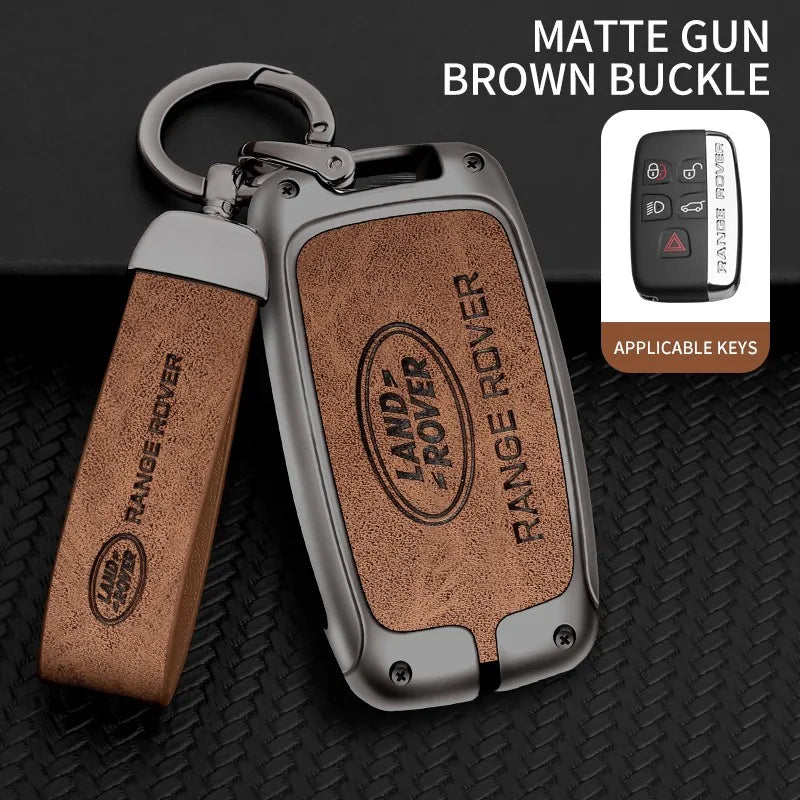 Zinc alloy genuine leather car key case for Land Rover series