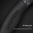 Carbon fiber genuine leather car steering wheel cover for Hyundai