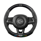 Car steering wheel cover in carbon fiber suede style suitable for Jeep