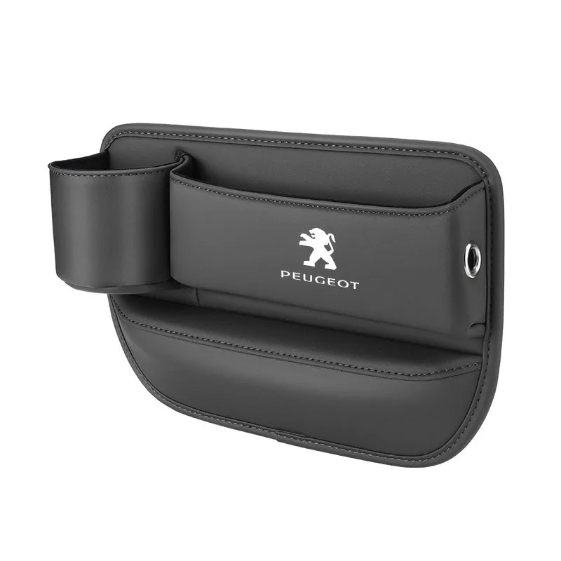 Car seat gap storage box with cup holder suitable for Peugeot
