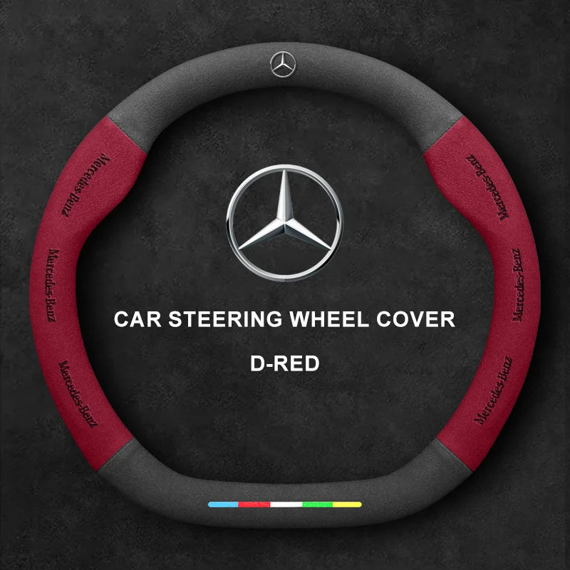Alcantara Suede 3D Embossed Steering Wheel Cover For Mercedes-Benz