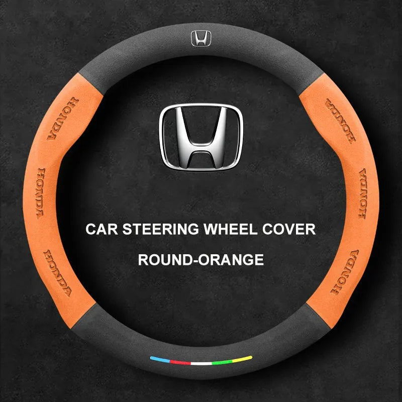 Alcantara Suede 3D Embossed Steering Wheel Cover For Honda
