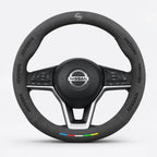 Alcantara Suede 3D Embossed Steering Wheel Cover For Nissan