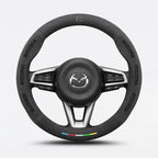 Alcantara Suede 3D Embossed Steering Wheel Cover For Mazda