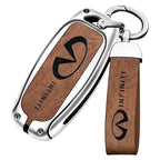 Zinc alloy genuine leather car key case for Infiniti series