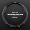 Car steering wheel cover in carbon fiber suede style suitable for Volvo