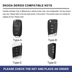 Zinc alloy genuine leather car key case for Skoda series