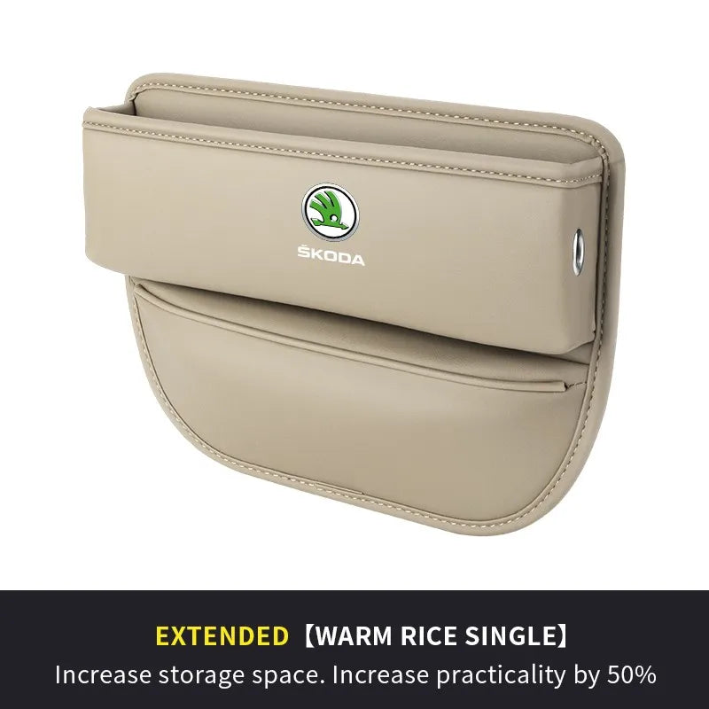 Car seat gap leather storage box suitable for Skoda