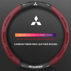 3D Embossed Genuine Leather Steering Wheel Cover For Mitsubishi