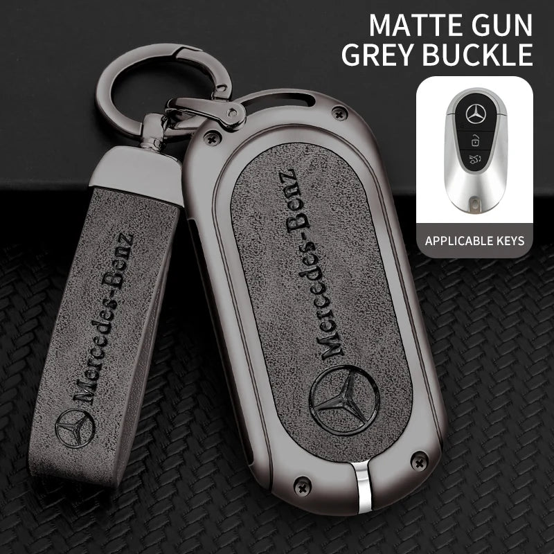Zinc alloy genuine leather car key case for Mercedes-Benz series