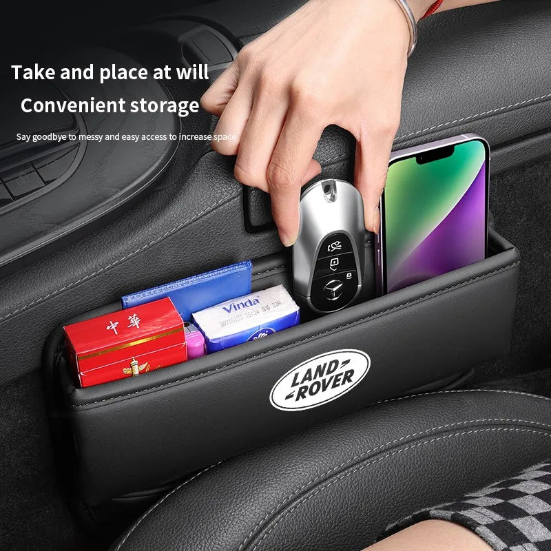 Car seat gap leather storage box suitable for Land Rover