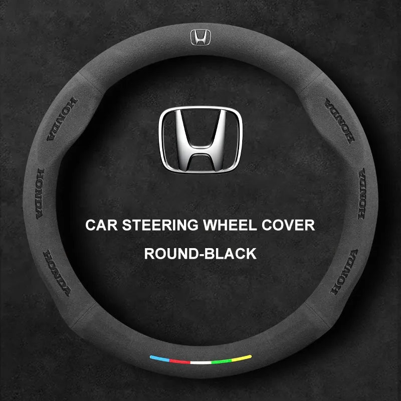 Alcantara Suede 3D Embossed Steering Wheel Cover For Honda