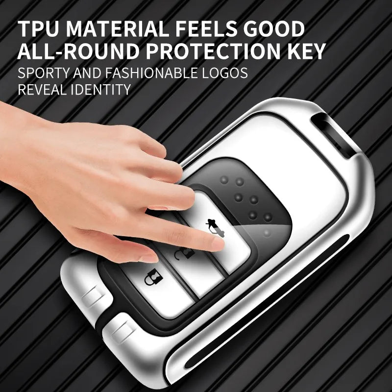 Zinc alloy genuine leather car key case for Honda series