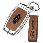 Zinc alloy genuine leather car key case for Kia series