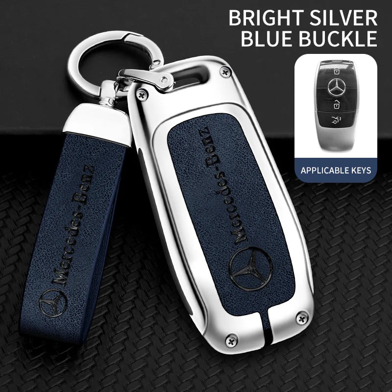 Zinc alloy genuine leather car key case for Mercedes-Benz series