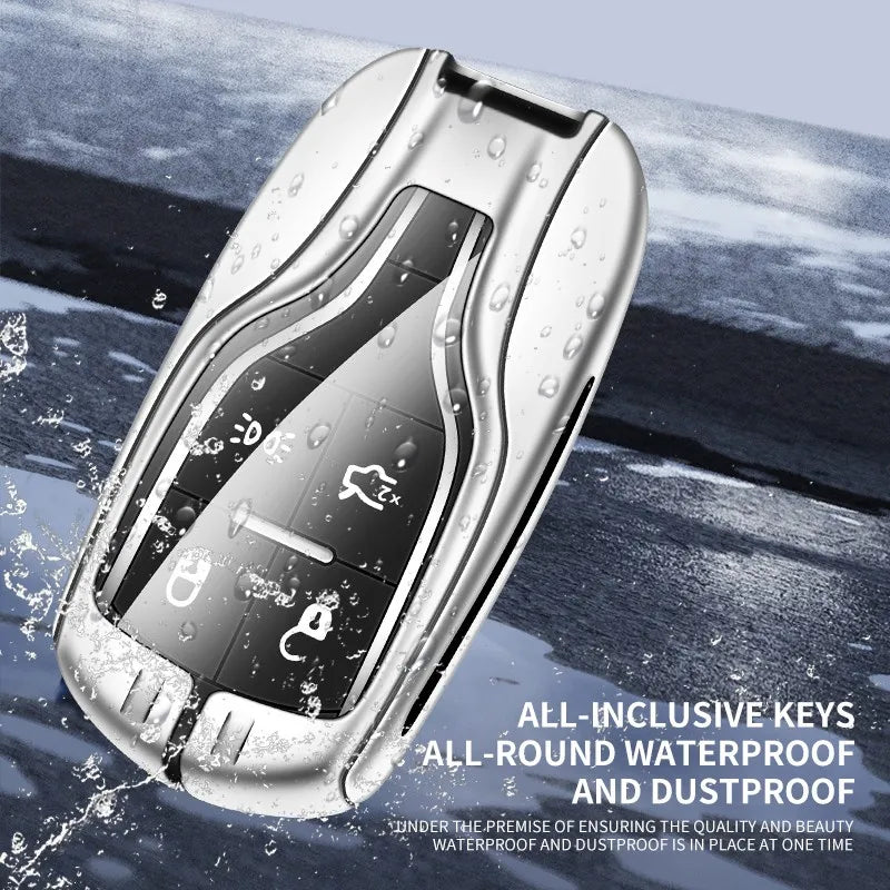 Zinc alloy genuine leather car key case for Maserati series