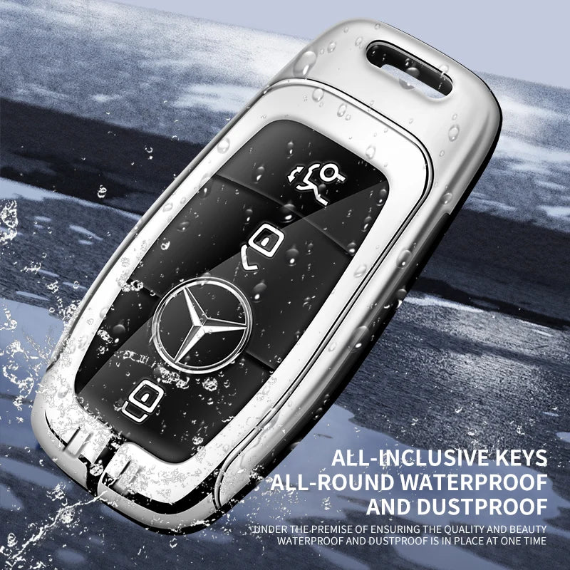 Zinc alloy genuine leather car key case for Mercedes-Benz series