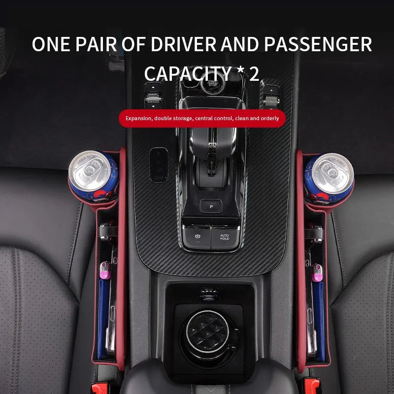 Car seat gap storage box with cup holder suitable for Citroen