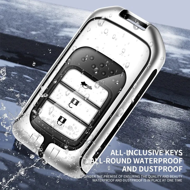 Zinc alloy genuine leather car key case for Honda series