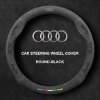 Alcantara Suede 3D Embossed Steering Wheel Cover For Audi