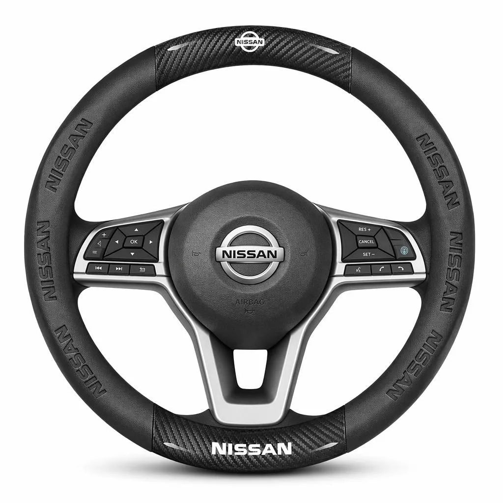 3D Embossed Genuine Leather Steering Wheel Cover For Nissan