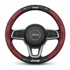 3D Embossed Genuine Leather Steering Wheel Cover For Jeep