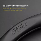 3D Embossed Genuine Leather Steering Wheel Cover For Ford