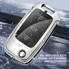 Zinc alloy genuine leather car key case for Skoda series