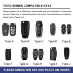 Zinc alloy genuine leather car key case for Ford series