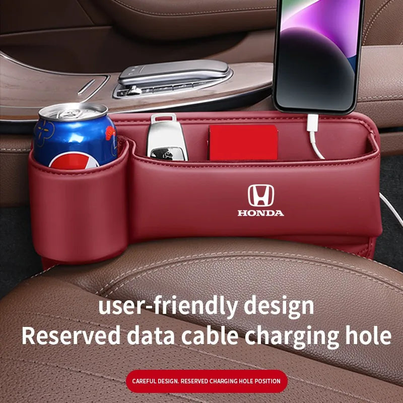 Car seat gap storage box with cup holder suitable for Honda
