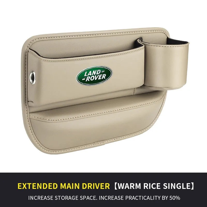 Car seat gap storage box with cup holder suitable for Land Rover