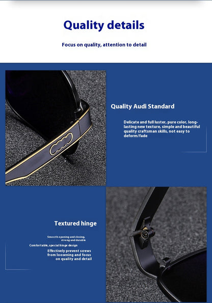 Audi Glasses UV400 Polarized Rectangle Sunglasses for Men Women Driving Motorcycle Cycling Glasses with AntiGlare Lens 553