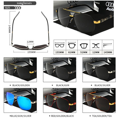 Audi High end luxury men driving polarized sunglasses, brand luxury anti glare, men and women Driver goggles
