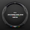 Car steering wheel cover in carbon fiber suede style suitable for BMW MINI