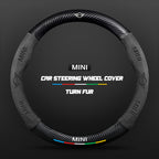Car steering wheel cover in carbon fiber suede style suitable for BMW MINI