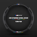 Car steering wheel cover in carbon fiber suede style suitable for BMW M Performance