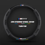 Car steering wheel cover in carbon fiber suede style suitable for BMW M Performance