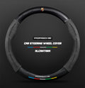 Car steering wheel cover in carbon fiber suede style suitable for Porsche