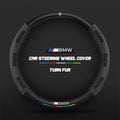 Car steering wheel cover in carbon fiber suede style suitable for BMW