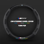 Car steering wheel cover in carbon fiber suede style suitable for BMW
