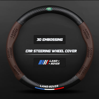 Land Rover Steering Wheel Cover – Fits 37.5–38.5 cm (14.76–15.16 in), Genuine Leather, Anti-Slip