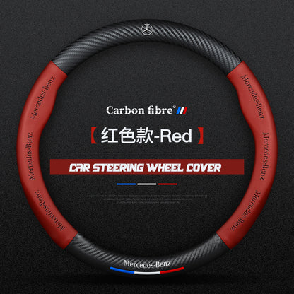 Mercedes-Benz Steering Wheel Cover – Fits 37.5–38.5 cm (14.76–15.16 in), Genuine Leather, Anti-Slip