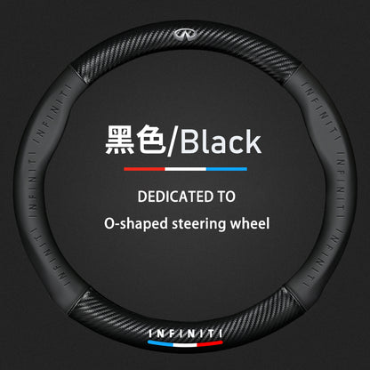 Infiniti Steering Wheel Cover – Fits 37.5–38.5 cm (14.76–15.16 in), Genuine Leather, Anti-Slip