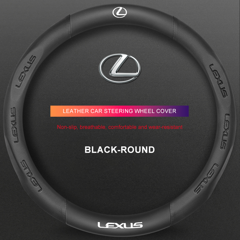 3D Embossed Genuine Leather Steering Wheel Cover For Lexus