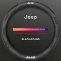 3D Embossed Genuine Leather Steering Wheel Cover For Jeep