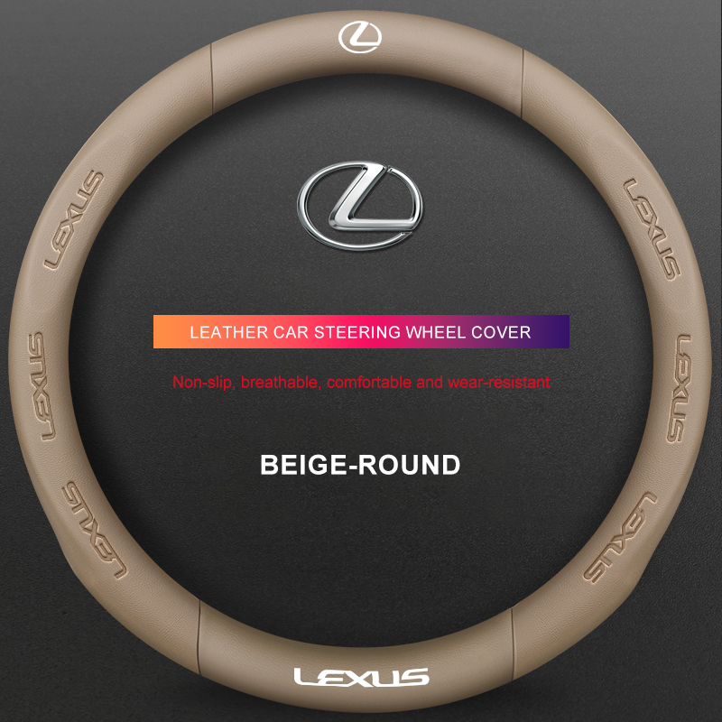 3D Embossed Genuine Leather Steering Wheel Cover For Lexus