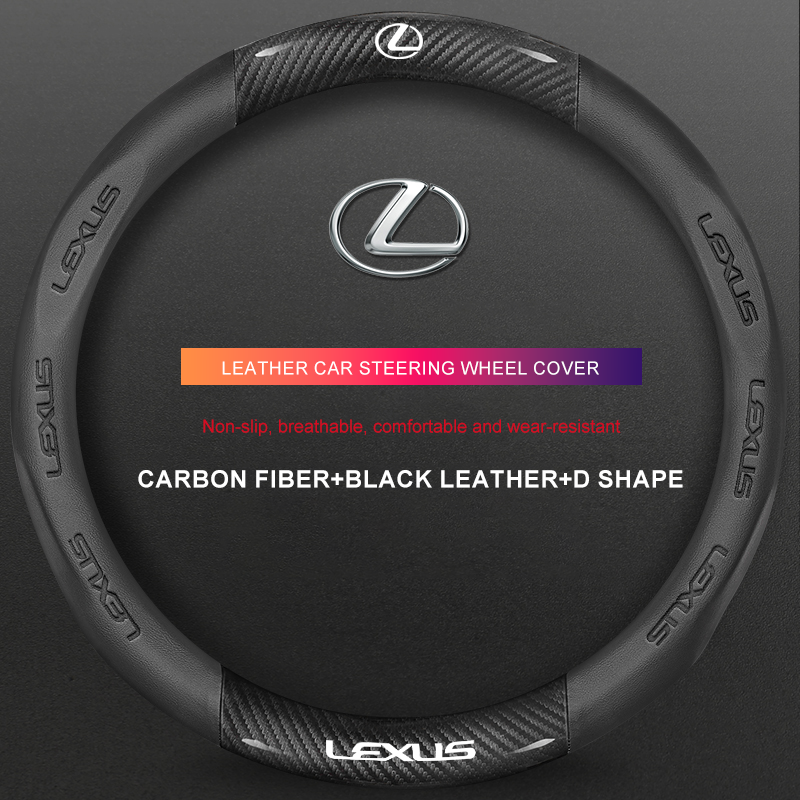 3D Embossed Genuine Leather Steering Wheel Cover For Lexus