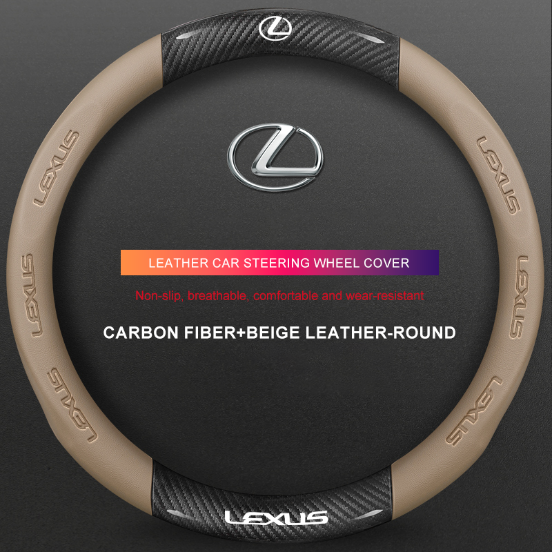 3D Embossed Genuine Leather Steering Wheel Cover For Lexus