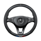 Carbon fiber genuine leather car steering wheel cover for Mercedes-Benz